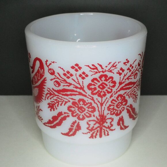 Vintage Anchor Hocking Fire King Milk Glass Mug American Eagle E Pluribus Unam - Picture 5 of 8